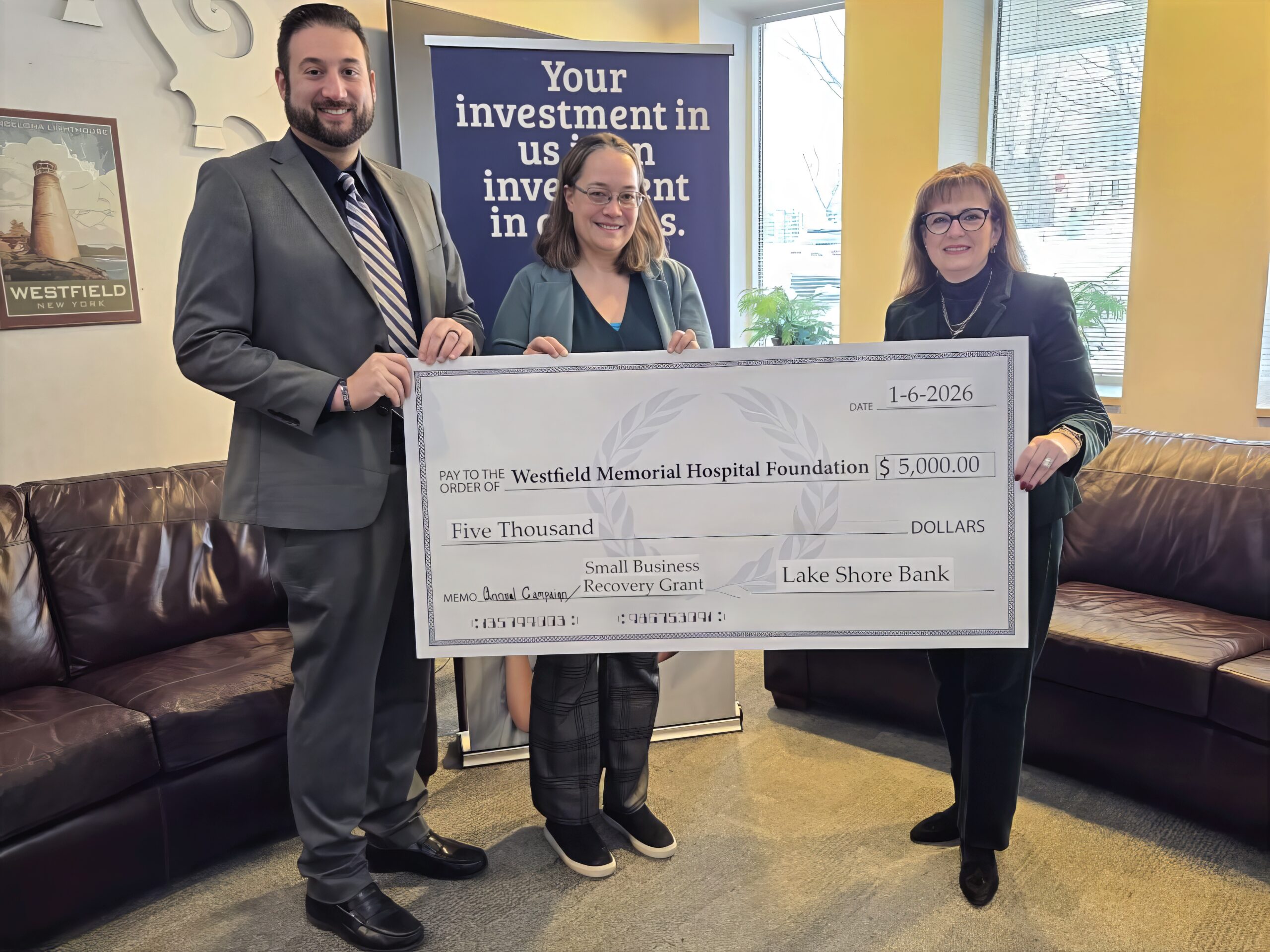 Lake Shore Bank awards Small Business Recovery grant to WMH